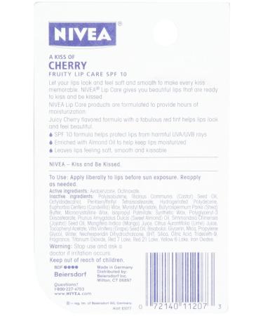 Nivea A Kiss of Cherry Tinted Lip Care - Flavored Lip Balm 0.17 Oz | Hydrating Cherry Lip Balm for Soft Lips - Buy Online on GoSupps.com