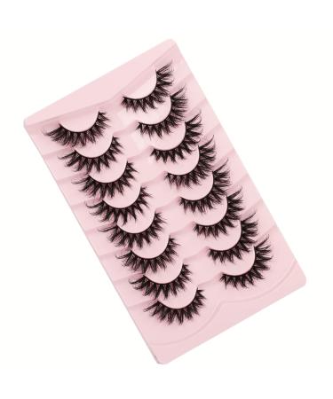 Gmagictobo Mink Cat Eye Fluffy False Eyelashes - D Curl Russian Strip Lashes (8 Pairs) | Soft Wispy Multipack for Stunning Eyes - Buy Online on GoSupps.com