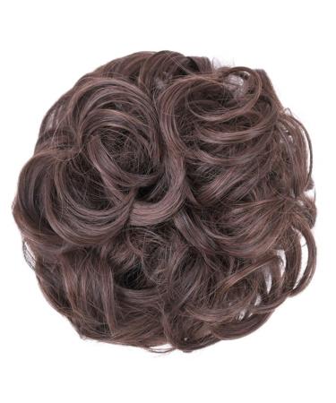 Hair Extensions 1pc Messy Bun Hair Slice Synthetic Curly Hair Bun Ponytail Hair Extensions Elastic Bungee Hair Ties for Daily Wear Hair Pieces For Women (Color : 30)