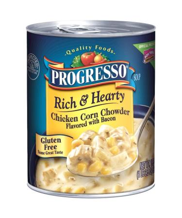 Progresso Rich & Hearty, Chicken Corn Chowder Soup, 18.5 oz (Pack of 6) Chicken Corn 1.15 Pound (Pack of 6)