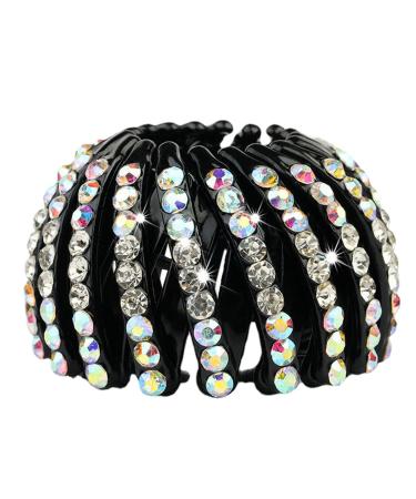 Rhinestone Bird Nest Hair Clip | Ponytail Holder Bird Nest Expandable - Expandable Bird Nest Hair Clip Headwear Barrette Styling for Women Girls Fovolat White