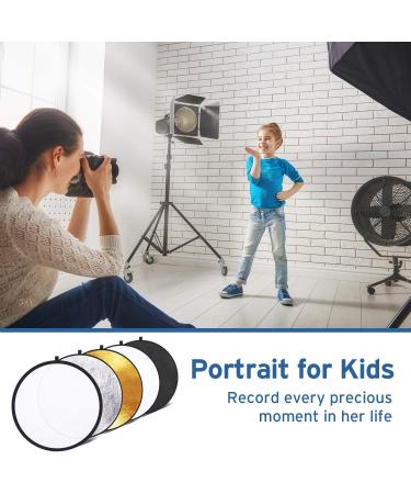 Etekcity Reflector Photography 43" (110cm) 5-in-1 Light Reflectors for Photography Multi-Disc Photo Reflector Collapsible with Bag - Translucent  Silver  Gold  White and Black 43 Inch - Buy Online on GoSupps.com