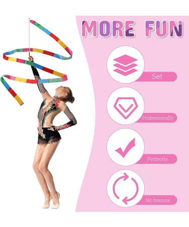 HyDren 21 Inch Rainbow Dance Ribbon Twirling Baton for Gymnastics and Dancing - Buy Online on GoSupps.com