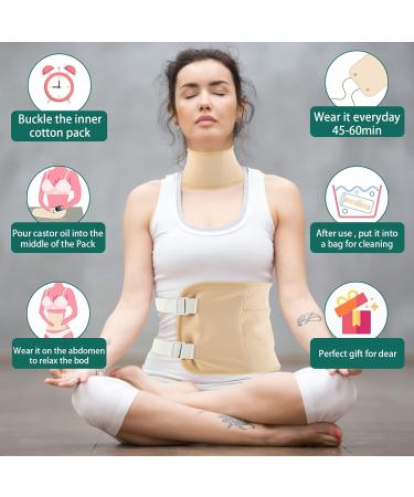 Reusable Castor Oil Pack Wrap Kit - Adjustable Comfort Strap for Muscle & Liver Relief | Bio Castor Oil Compress Anti-Oil Leak - Buy Online on GoSupps.com