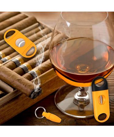 3 PCS Cigar Cutter Set Portable Cigar Cutter V Cut Cigar Punch Cigar Accessories Fits in The Cigar Case Cutter for Most Cigar Sizes Perfect as a Gift for Cigar Lovers (Yellow) - Buy Online on GoSupps.com