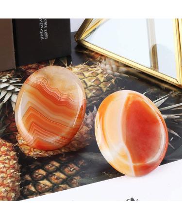 Artistone Red Carnelian Crystal Worry Stone - 2 inch Polished Chakra Thumb Stone for Anxiety Relief and Meditation Therapy - Buy Online on GoSupps.com