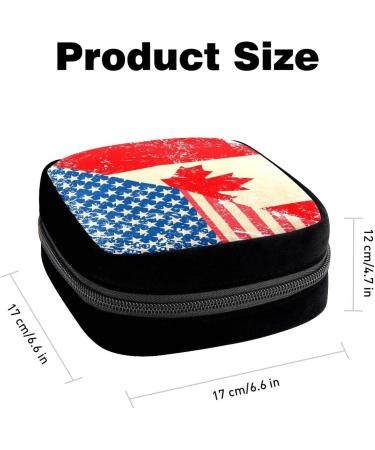 GIAPB Sanitary Napkin Storage Bag - Period Pad Holder & Makeup Pouch - American & Canada Flag Color - Buy Online on GoSupps.com