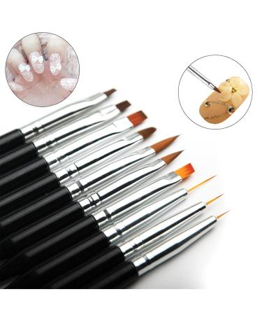 10 PCS Gel Nail Brush Set - Professional Acrylic Gel Brushes for Nail Art & UV Gel Applications | Essential Nail Accessories - Buy Online on GoSupps.com