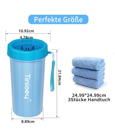 Dog Paw Cleaner for Large Dogs | Paw Washer with 3 Absorbent Towels | Muddy Paw Cleaner & Pet Foot Cleaner (Light Blue) - Buy Online on GoSupps.com