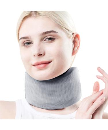 Neck Support Brace Adjustable Soft Neck Support Foam Brace Soft Neck Support Brace for Sleeping Aligns & Stabilizes Vertebrae Ensures Stability for Women & Men Gray M