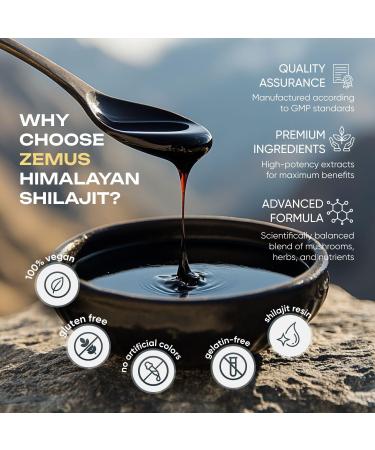 Zemus Himalayan Pure Shilajit Gummies I Lab Tested I Synergistic Blend of Ashwagandha & 5 Mushroom Complex | Fulvic Acid & 85+ Trace Minerals | for Men & Women (90 Count / 9.52 oz Gold) - Buy Online on GoSupps.com