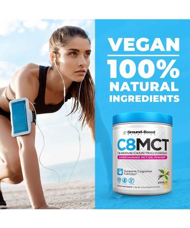 Ground-Based Nutrition C8 MCT Oil Powder Supercharged Medium Chain Triglycerides MCT Oil Powder Vegan-Friendly Non-GMO Powdered C8 MCT Oil Ketogenic MCT Coffee Creamer No Stevia (Vanilla) - Buy Online on GoSupps.com