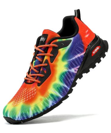 KRICELY TRAILL IS MENS Slightly breathable hiking boots slipproof running shoes outdoor fitness road running shoes 43 EU rainbow