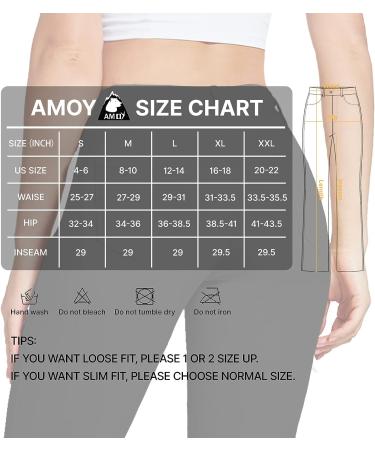 Amoy Women's Straight Leg Dress Pants - Black, Large | Stretch Work Slacks for Office Business Casual & Yoga - Buy Online on GoSupps.com