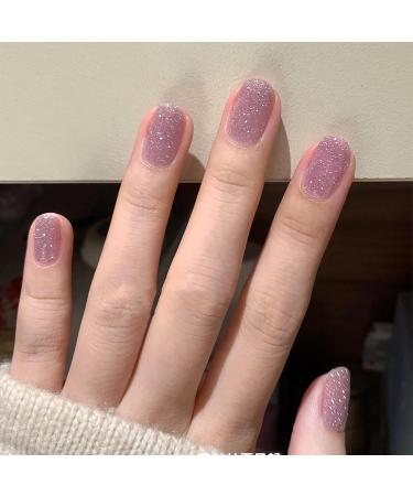 Pink Gel Nail Polish Nail Varnish Pink Jelly glitter Natural French Manicure Light Pink Coral Gel Nail Varnish Long Lasting Nails Soak off UV/LED Lamp Nail Art Salon for Women Girls DIY at Home - Buy Online on GoSupps.com