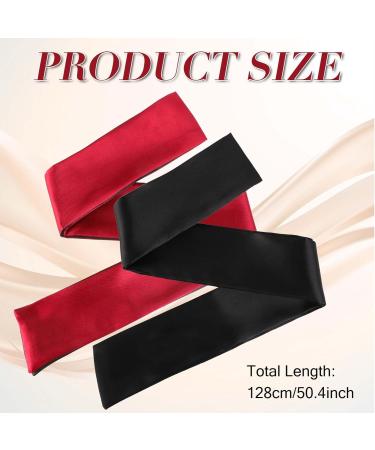 2 Pack Satin Sleep Masks for Women - Soft Eye Masks for Sleeping Travel & Couples (Black & Red) - Luxurious Comfort & Light Blocking - Buy Online on GoSupps.com