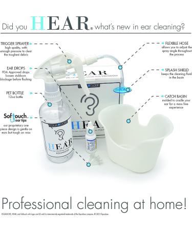 HEAR Ear Wax Removal Kit - Includes Wash Basin, 3 Soft Disposable Tips, Irrigation System - Clean Outer Ear Easily - Buy Online on GoSupps.com