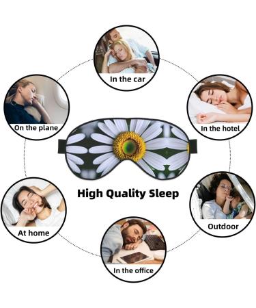 SSIMOO Daisy Flower Print Eye Mask - Double-Sided Soft Light Blocking for Better Sleep Quality - Black - Buy Online on GoSupps.com