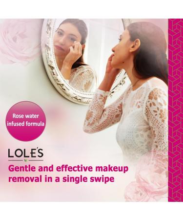 LOLE'S Micellar Wipes with Rose Water - Gentle Makeup Remover with Plant Based Ingredients - Buy Online on GoSupps.com