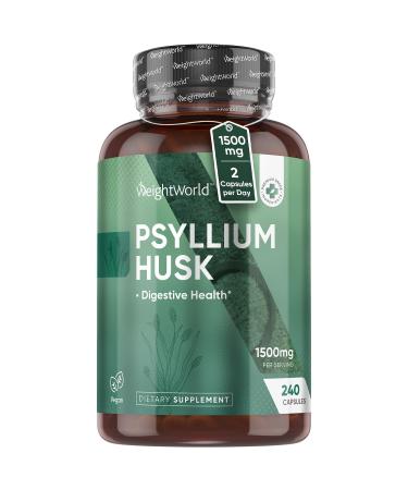 WeightWorld Psyllium Husk Capsules 1500mg - 4 Months Supply - Fiber Supplement for Digestive Health - 240 Vegan Psyllium Husk Powder Capsules - Non-GMO - Allergen-Free