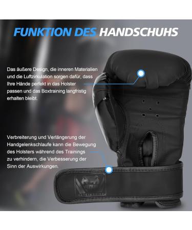 Inmorven 8oz Premium Quality Boxing Gloves for Kids 10-15 years | Kickboxing Muay Thai & MMA Training Sparring Gloves (Black) - Buy Online on GoSupps.com