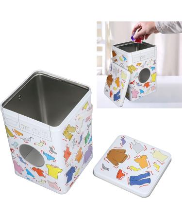 Metal Laundry Powder Tin Laundry Powder Detergent Storage Box Washing Machine Appearance Washing Powder Tablet Storage Container - Buy Online on GoSupps.com