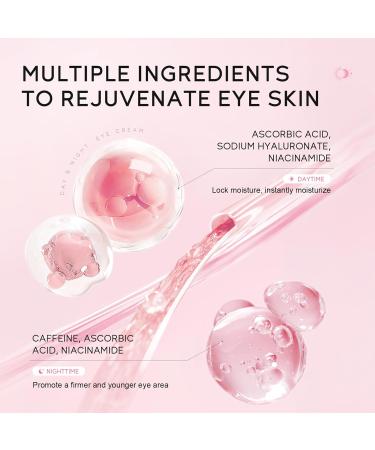Sakura Korean Eye Cream - Anti-Aging Under Eye Treatment for Puffiness & Bags | Day & Night Caffeine Eye Cream for Men & Women - Buy Online on GoSupps.com