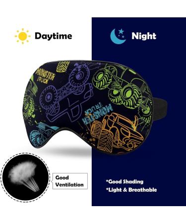 LynaRei Monster Truck Cars Sleep Mask - Adjustable, Super-Smooth Eye Cover for Travel and Nap - Men and Women - Buy Online on GoSupps.com