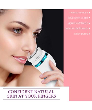 Rechargeable Facial Cleansing Brush Set with 4 Heads | IPX6 Waterproof Electric Face Scrubber for Deep Cleaning, Exfoliating & Blackhead Removal | 2 Adjustable Speeds - Blue - Buy Online on GoSupps.com