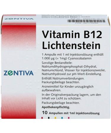Buy Vitamin B12 Lichtenstein 1000 g/ml Injection Solution - 10 Ampoules | Fast International Shipping - Buy Online on GoSupps.com