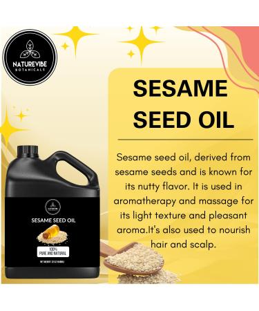 Naturevibe Botanicals Sesame Seed Oil 32 oz | 100% Pure & Natural | Best for Skin & Hair Care - International Shipping Available - Buy Online on GoSupps.com
