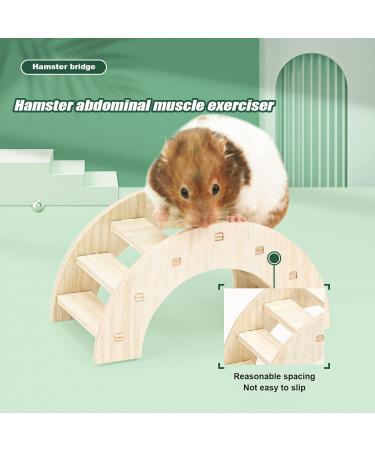 Episkey Hamster Wheel 23cm Wooden Silent Exercise Wheel with Bridge and Seesaw Pet Sport Exercise Toys Hamster Cage Accessories for Dwarf Hamsters Gerbils Rat Small Animal - Buy Online on GoSupps.com