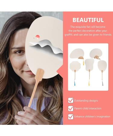 EXCEART 5 Pcs Chinese Art Paper Fans - DIY Blank Hand Fans for Painting and Graffiti (White) - Buy Online on GoSupps.com