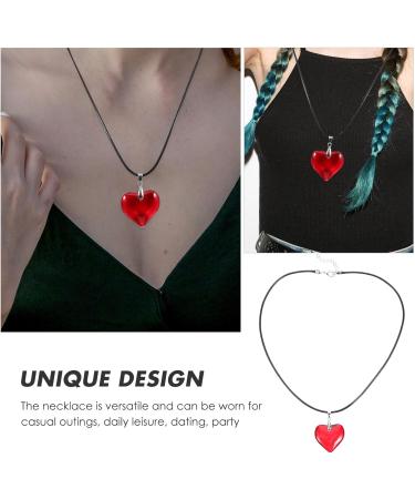 CALLARON during Love Heart Necklace Necklaces for Women Trendy Cowhide Rope Heart-shaped Necklace Chain - Buy Online on GoSupps.com