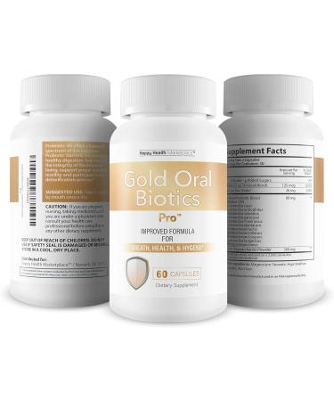Gold Oral Biotics Pro - Our Best Oral Health Probiotics and Prebiotics - Advanced Oral Probiotics for Mouth Bad Breath - 11 Strain 40 Billion CFU Probiotic Capsules - Tooth and Gum Dental Probiotic - Buy Online on GoSupps.com
