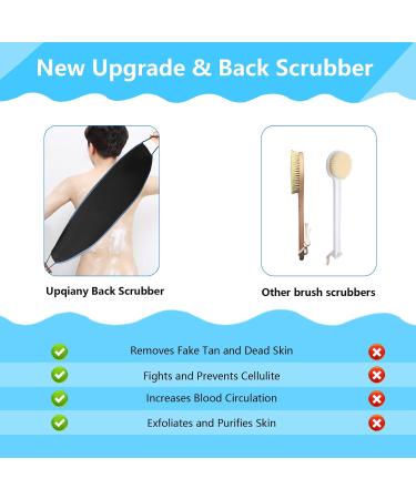 2 Pack Exfoliating Back Scrubber & Mitt Set for Shower - Deep Clean and Invigorate Skin - Extra Long Bath Back Scrub for Men and Women - 28*8 inch & 9*6 inch - Buy Online on GoSupps.com