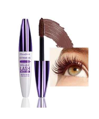 5D brown mascara waterproof durable volumising curling extension mascara brown eyes make-up for Christmas halloween parties weddings