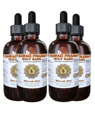 Holy Basil Liquid Extract Organic Holy Basil (Ocimum tenuiflorum) Tincture Supplement 4x4 oz