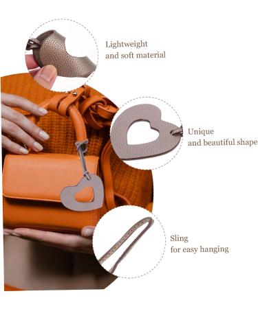 Zerodeko Zipper Bag Rearview Decoration Pu Creative Phone Heart Leather Decor Handbag Decorative Ornament Silver 9X9cm - Buy Online on GoSupps.com