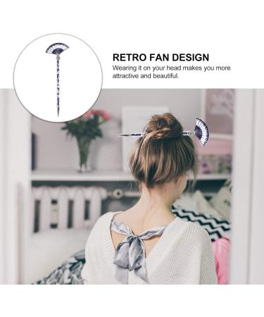 FRCOLOR Women Hair Stick Alloy Vintage Chinese Hair Chopsticks Fan Shape Hair Fork Hanfu Cosplay Hair Pin Wedding Headdress for Bride Ladies Women Girls - Buy Online on GoSupps.com