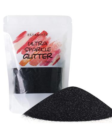 Metallic Black Glitter Powder  150g Multi Purpose Dust Powder for Arts & Crafts  Ultra Fine Glitter for Nail Decoration Face Eye Body Hair and Festival Weddings Flowers (Metallic Black)