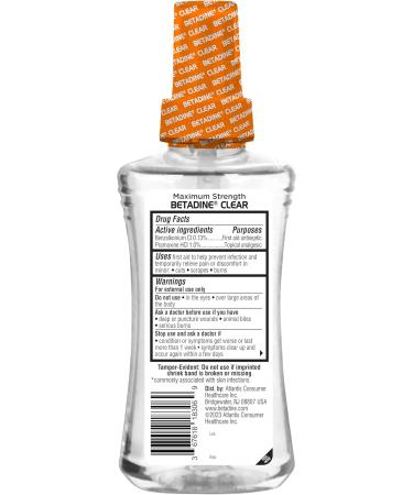 BETADINE Clear First Aid Spray - Max Strength Antiseptic Pain Relief No Stinging Kills 99.9% Germs 6 oz - International Shipping Available - Buy Online on GoSupps.com