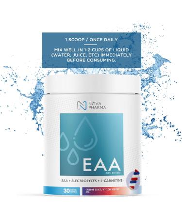 NOVA PHARMA EAA Supplement - Muscle Recovery Supplements - Amino Acids - 30 Servings - (Cyclone) - Buy Online on GoSupps.com