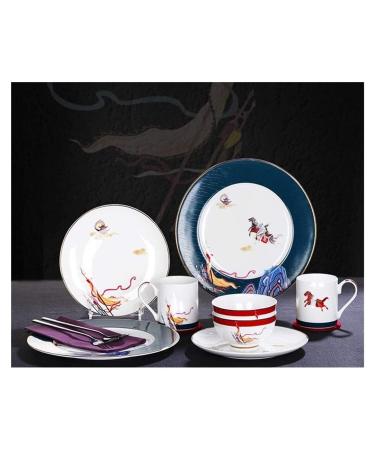 Stylish Dinner Set for Luxury Restaurant and Home Porcelain Dinnerware Set Vintage Service for 2 Chinese Style Porcelain 16-Piece Dinnerware Set Super White Dinner Set Kitchenware