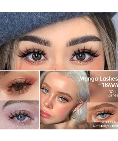 Buy 5 Pairs of 15mm Manga Lashes - Natural Look Anime Fake Eyelashes | Spiky & Wispy Faux Mink Cosplay Lashes - Buy Online on GoSupps.com