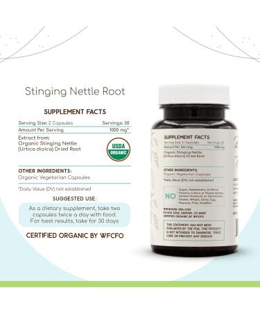 HerbEra Stinging Nettle Root USDA Organic 60 Capsules | Natural Herbal Supplement | Certified Organic Vegetarian Capsules and Organic Stinging Nettle (Urtica Dioica) Dried Root (60 Capsules) 60 Count (Pack of 1) - Buy Online on GoSupps.com