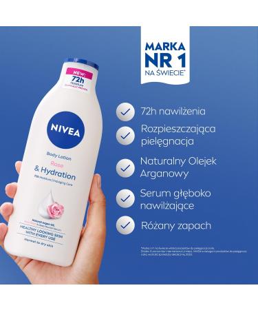 Beiersdorf NIVEA Rose Touch 48 H Moisturizing body lotion with argan oil for normal to dry skin 400 ml - Buy Online on GoSupps.com