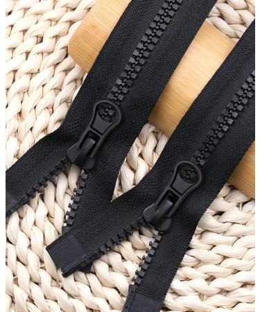 Wavebeexs 28 Inch Black Plastic Coat Zipper - Pack of 3 | Durable Separating Zipper for Jackets, Coats, Sweatshirts, Parkas and More - Buy Online on GoSupps.com