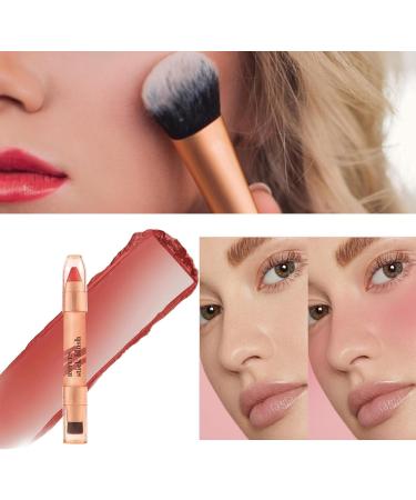 Stick for Cheeks - 2 in 1 Double End Stick with Brush WateMakeup Long Lasting Lip Tint Eye Shadow Makeup Stick for Women Tmay 03# - Buy Online on GoSupps.com