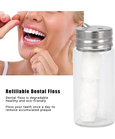 Buy Natural Dental Floss - Biodegradable Tooth Floss Set with Refillable Container | 30m White - Eco-Friendly Oral Care - Buy Online on GoSupps.com